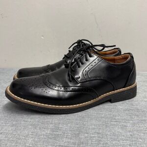 Deer Stags Joel Oxford Men 6M Black Wingtip Brogue Memory Foam Dress Shoes